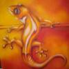 Gecko
acrylic on canvas
16" x  20"